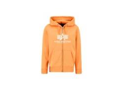 Hoodie ALPHA INDUSTRIES "ALPHA Men - Hoodies Basic Zip Hoody PP" Gr. M, orange (tangerine) Herren Sweatshirts von Alpha Industries