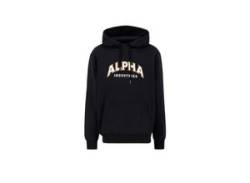 Hoodie ALPHA INDUSTRIES "ALPHA Men - Hoodies College Hoody" Gr. 2XL, schwarz (black) Herren Sweatshirts von Alpha Industries