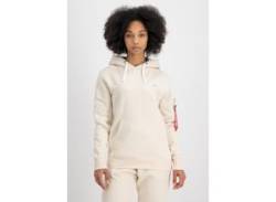 Hoodie ALPHA INDUSTRIES "ALPHA Men - Hoodies Unisex EMB Hoody" Gr. XS, weiß (jet stream white) Herren Sweatshirts von Alpha Industries