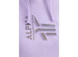 Hoodie ALPHA INDUSTRIES "ALPHA Women - Hoodies 3D Logo Hoody Wmn" Gr. XS, lila (pale violet) Herren Sweatshirts -jacken von Alpha Industries