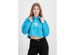 Hoodie ALPHA INDUSTRIES "ALPHA Women - Hoodies Basic Hoody COS Wmn" Gr. S, blau (blue lagoon) Damen Sweatshirts Oversize Shirts von Alpha Industries