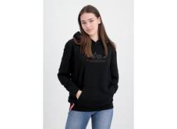 Hoodie ALPHA INDUSTRIES "ALPHA Women - Hoodies New Basic Hoody G Wmn" Gr. L, schwarz (black, black) Damen Sweatshirts -jacken von Alpha Industries