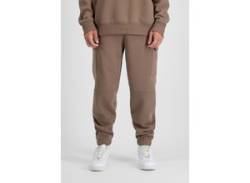 Jogginghose ALPHA INDUSTRIES "ALPHA Men - Jogger X-Fit Label Jogger" Gr. L, Normalgrößen, grau (taupe) Herren Hosen Jogginghosen von Alpha Industries