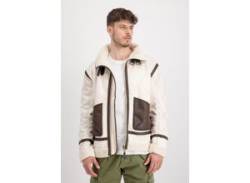 Lederjacke ALPHA INDUSTRIES "ALPHA Men - Leather & Faux Jackets B3 Arctic" Gr. M, weiß (vintage white) Herren Jacken Übergangsjacken von Alpha Industries