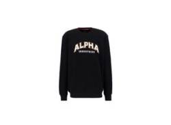 Sweater ALPHA INDUSTRIES "ALPHA Men - Sweatshirts College Sweater" Gr. L, schwarz (black) Herren Sweatshirts von Alpha Industries