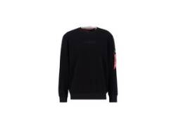 Sweater ALPHA INDUSTRIES "ALPHA Men - Sweatshirts Double Layer Sweater" Gr. L, schwarz (black) Herren Sweatshirts von Alpha Industries