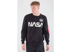 Sweater ALPHA INDUSTRIES "ALPHA Men - Sweatshirts NASA Reflective Sweater" Gr. M, schwarz (black) Herren Sweatshirts von Alpha Industries
