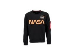 Sweater ALPHA INDUSTRIES "ALPHA Men - Sweatshirts NASA Reflective Sweater" Gr. S, orange (black, refl.oran) Herren Sweatshirts von Alpha Industries