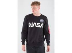 Sweater ALPHA INDUSTRIES "ALPHA Men - Sweatshirts NASA Reflective Sweater" Gr. S, schwarz (black) Herren Sweatshirts von Alpha Industries