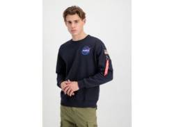 Sweater ALPHA INDUSTRIES "ALPHA Men - Sweatshirts Space Shuttle Sweater" Gr. S, blau (rep.blue) Herren Sweatshirts von Alpha Industries