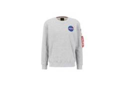 Sweater ALPHA INDUSTRIES "ALPHA Men - Sweatshirts Space Shuttle Sweater" Gr. XL, grau (grey heather) Herren Sweatshirts von Alpha Industries