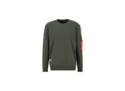 Sweater ALPHA INDUSTRIES "ALPHA Men - Sweatshirts USN Blood Chit Sweater" Gr. L, grün (dark olive) Herren Sweatshirts von Alpha Industries