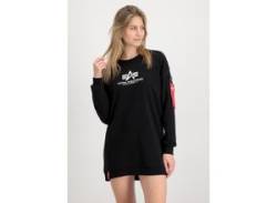 Sweater ALPHA INDUSTRIES "ALPHA Women - Sweatshirts Basic Long OS Wmn" Gr. S, schwarz (black) Damen Sweatshirts Oversize Shirts von Alpha Industries