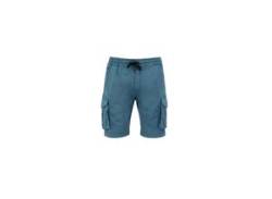 Sweatshorts ALPHA INDUSTRIES "ALPHA Men - Shorts Cotton Twill Jogger Short" Gr. 2 XL, Normalgrößen, blau (vintage marine) Herren Hosen Shorts von Alpha Industries