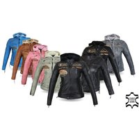 Alpha Speeds Motorradjacke Damen Lederjacke Freizeit Biker Highway Jacke (mit einem trennbaren Kapuze) aus einem weichem Lammleder, inklusive Protektoren von Alpha Speeds