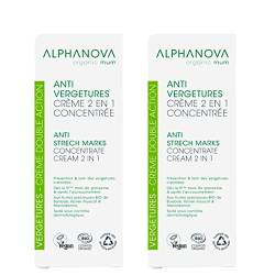 Alphanova 2-in-1-Creme gegen Dehnungsstreifen, 150 ml, 2 Stück von Alphanova