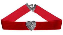 Trachten Dirndl Kette Kropfband Samt Edelweiss Herz (Rot) von Alpin Trachten