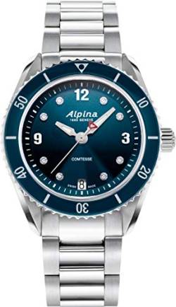 Alpina Herren Analog Quarz Uhr mit Edelstahl Armband AL-240ND3C6B von Alpina