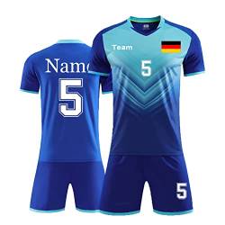 Alpinista personalisiertes Fußballtrikot mit Namensnummer Logo für Kinder Erwachsene Männer Frauen Personalisierte Fußballshirt und Short (Navy Blue) von Alpinista