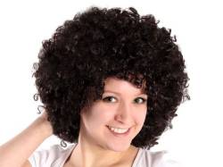 Afro Perücke 70er Jahre Bekleidung Damen Herren XXL Locken Schwarz Bunt Hippie Karneval Fasching Party Disco (braun) von Alsino