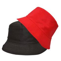 Alsino Anglerhut Fischerhut Sonnenhut Bucket Hat Hut Reversibel Freizeithut Outdoor Wende-Hut Sommermütze Herbst Camping Reisen Wandern - für Damen Herren Kinder, Farbe wählen:rot von Alsino