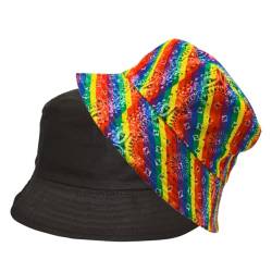 Alsino Anglerhut Fischerhut Sonnenhut Bucket Hat Reversibel Freizeithut Outdoor Wende-Hut Sommermütze Herbst Camping Reisen Wandern - für Damen Herren Kinder, Motiv wählen:Paisley Rainbow von Alsino