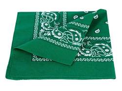 Alsino Bandana Stirnband Rockabilly Durag-Muster Herren-Stirnband - 53 cm x 53 cm 100% Baumwolle, Farbe wählen:Paisley grün von Alsino