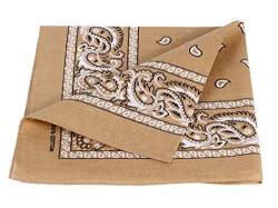 Alsino Bandana Stirnband Rockabilly Durag-Muster Herren-Stirnband - 53 cm x 53 cm 100% Baumwolle, Farbe wählen:Paisley hellbraun von Alsino