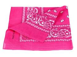 Alsino Bandana Stirnband Rockabilly Durag-Muster Herren-Stirnband - 53 cm x 53 cm 100% Baumwolle, Farbe wählen:Paisley pink von Alsino