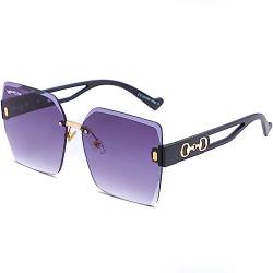 Alsino Damen Sonnenbrille Retro Klassische Vintage Trendy Brille große rechteckige Gläser UV Schutz, Modell wählen:V-1676-2 schwarz von Alsino