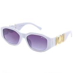Alsino Damen Sonnenbrille Retro Klassische Vintage Trendy Brille große rechteckige Gläser UV Schutz, Modell wählen:v-1677-2 weiß von Alsino