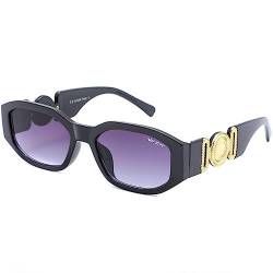 Alsino Damen Sonnenbrille Retro Klassische Vintage Trendy Brille große rechteckige Gläser UV Schutz, Modell wählen:v-1677-3 schwarz von Alsino