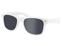 Alsino Hochwertige Retro Vintage Sonnenbrille mit UV 400 Schutz Kunststoffrahmen in verschiedenen Farben für Herren und Damen, Farbe wählen:weiß von Alsino