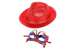 Alsino Karnevals Outfit Set Kv-281 Glitzernder Trilby Hut & Venezianische Maske - Unisex, Perfekt für Fasching und Partys, Farbe wählen:rot von Alsino