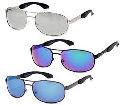Alsino Klassische Sonnenbrille aus leichtem Kunststoff - Für Herren und Damen - UV-Schutz (3-er Set) von Alsino