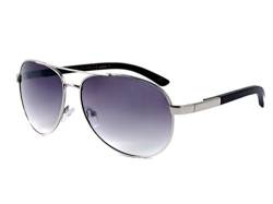 Alsino LOOX Pilotenbrille Sonnenbrille Vintage Herren Damen Retro Modell Macao 114, Variante wählen:LOOX-114 schwarz silber 2 von Alsino