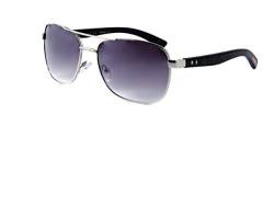 Alsino Loox Pilotenbrille Sonnenbrille Vintage UV 400 inklusive Brillenetui - Herren und Damen Retro Modell: Saigon 115 schwarz silber 2 von Alsino
