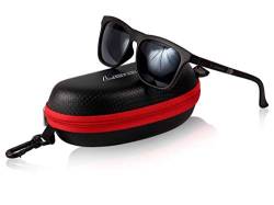 Alsino Loox Sonnenbrille Vintage Herren Damen 'Barcelona', Farbe: Schwarz, schmale Bügel - UV400 Schutz - Gläser aus bruchsicherem Polycarbonat - 146-3 schwarz von Alsino