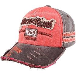 Alsino Unisex Baseball Cap BlackRebel im Retro Vintage Used-Look Größenverstellbar aus 100% Baumwolle, Motiv wählen:Cap-295 rot grau von Alsino