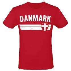 EM WM Fan Shirt Danmark Dänemark T-Shirt Fanartikel Herren Damen Fan-Shirt, Größe wählen:S, Land wählen:Dänemark von Alsino