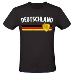EM WM Fan Shirt Deutschland T-Shirt Fanartikel Herren Damen Fan-Shirt, Größe wählen:M, Land wählen:Deutschland - weiß von Alsino