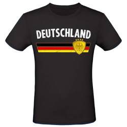 EM WM Fan Shirt Deutschland T-Shirt Fanartikel Herren Damen Fan-Shirt,Größe wählen:S, Land wählen:Deutschland - weiß von Alsino