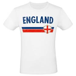 EM WM Fan Shirt England T-Shirt Fanartikel Herren Damen Fan-Shirt, Größe wählen:XL, Land wählen:England von Alsino