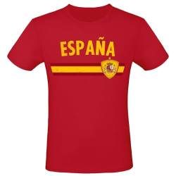 EM WM Fan Shirt España Spanien T-Shirt Fanartikel Herren Damen Fan-Shirt, Größe wählen:L, Land wählen:Spanien von Alsino