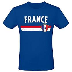 EM WM Fan Shirt France Frankreich T-Shirt Fanartikel Herren Damen Fan-Shirt, Größe wählen:M, Land wählen:Frankreich-weiß von Alsino