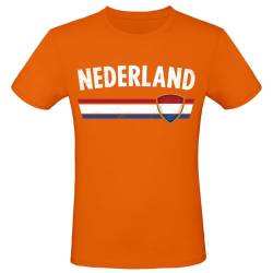 EM WM Fan Shirt Nederland Niederlande T-Shirt Fanartikel Herren Damen Fan-Shirt, Größe wählen:S, Land wählen:Niederlande von Alsino