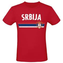 EM WM Fan Shirt Srbija Serbien T-Shirt Fanartikel Herren Damen Fan-Shirt, Größe wählen:XL, Land wählen:Serbien von Alsino