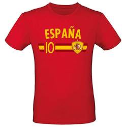 Fußball WM EM T-Shirt Fan Artikel Weltmeisterschaft Nationalmannschaft Europameisterschaft Fanartikel Fan-Trikot Herren Damen Fan Shirt, L, Spanien von Alsino