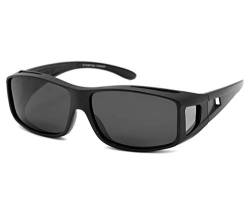 Polarex Sonnenbrille Überbrille Leichte Brille mit UV 400 Schutz Polarisierte Gläser verschiedenen Modellen Herren Damen Unisex (schwarz) von Alsino