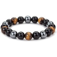 Alster Herz Armband Set Modisches Armband mit Tigerauge, Hämatit und schwarzem Obsidian, J0365, Für Frauen und Männer, ideal als Geschenk von Alster  Herz